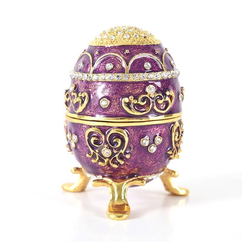 7cm/3 Trinket Container Metal Tabletop Articraft Egg Box House Room Decoration