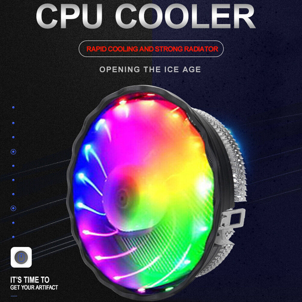 PC Case Fans 1800RPM RGB LED Light Laptop Radiator CPU Cooling Quiet Fan