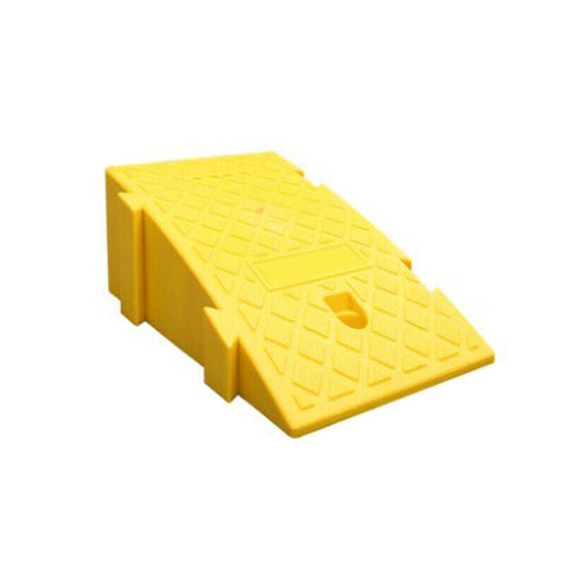 1x Yellow Portable Hard Plastic Threshold Ramp Heavy Duty Curb Universal Use
