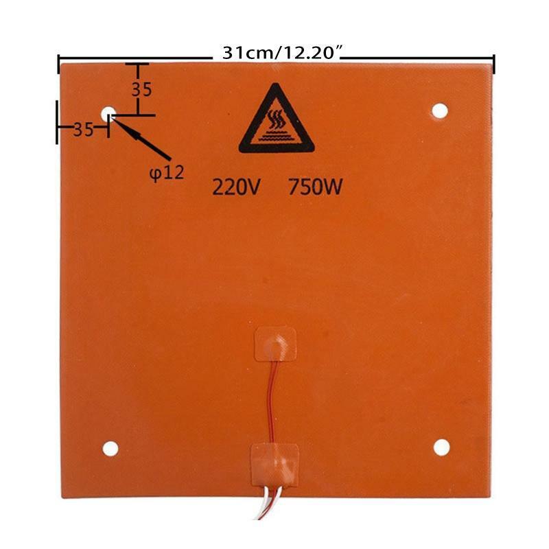 High Temperature200? 220V 750W Printer Silicone Heater Pad Hotbed Mat Heated Bed