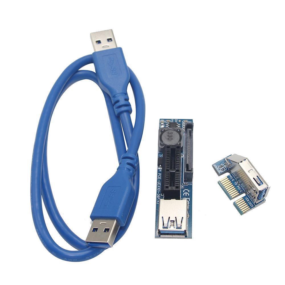 SSU PCI-E x1 to x1 Extension Riser Card Adapter with USB3.0 Cable (0.6m)