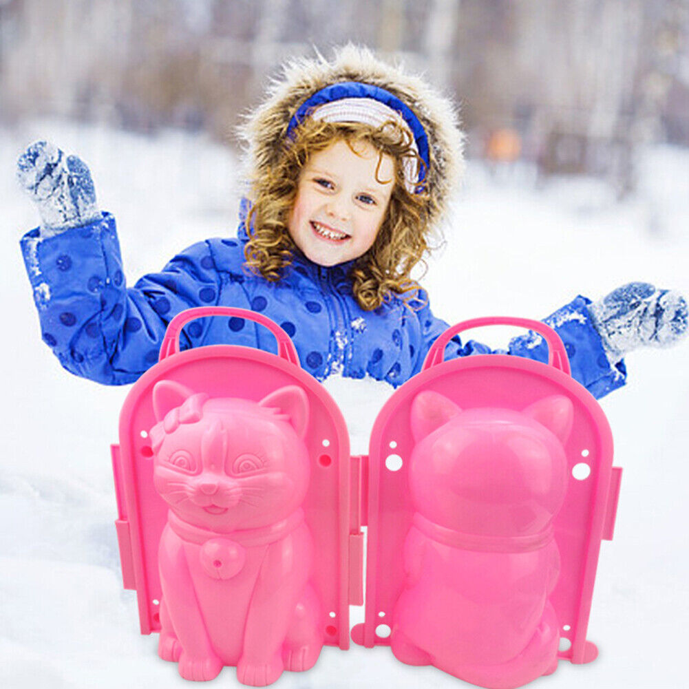 Cat Shape Snowball Maker ABS Clip Kids Outdoor Winter Snow Sand Mold Tool