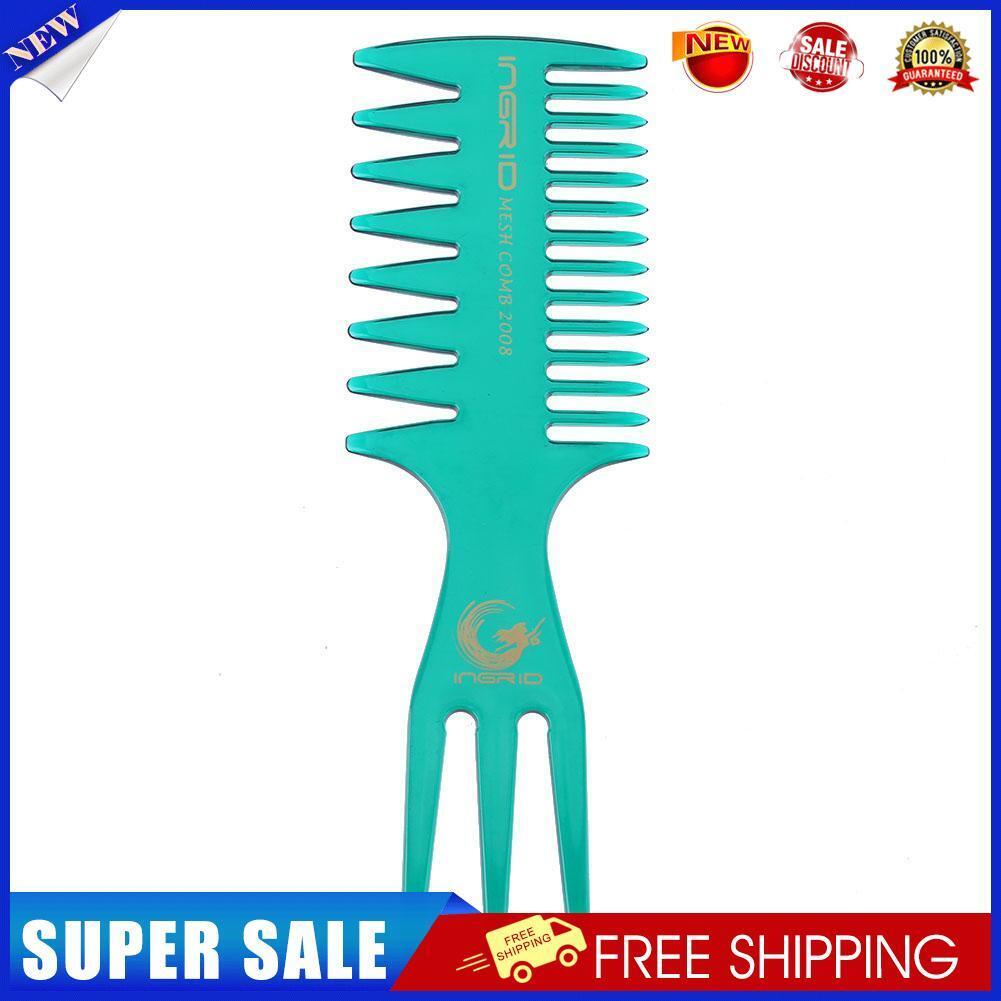Fish Bone Shape Dyeing Combs Double Side Teeth Hair Coloring Brush (Green)