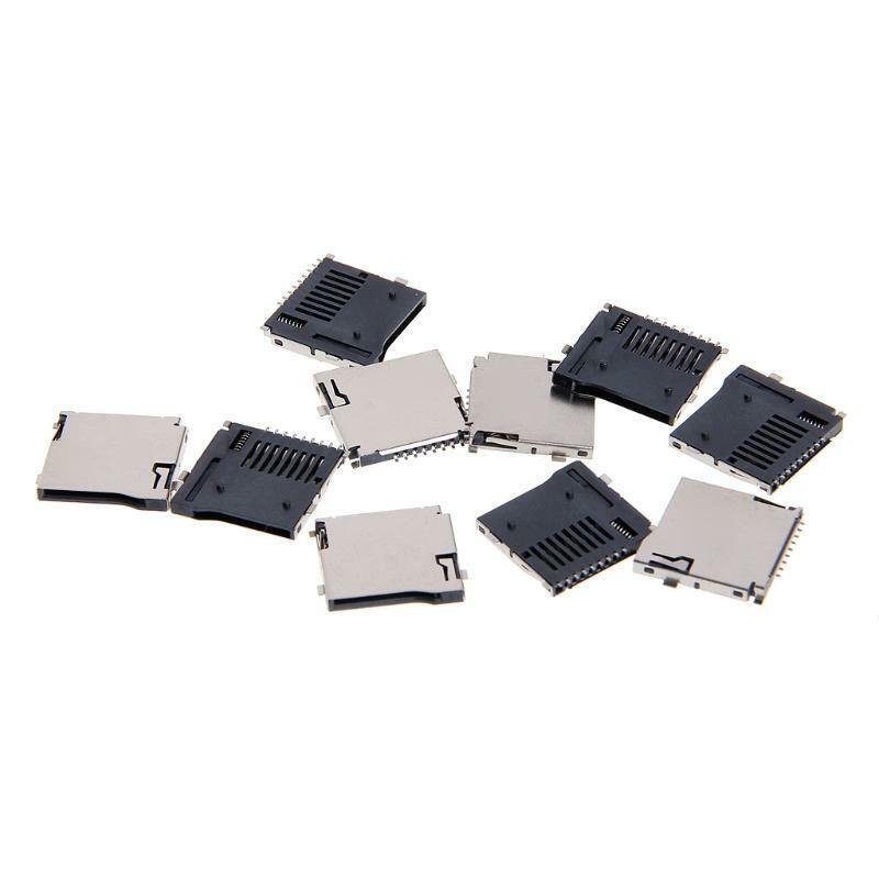 10PCS Push-Push Type TF Micro SD Card Socket Adapter Automatic PCB Connector
