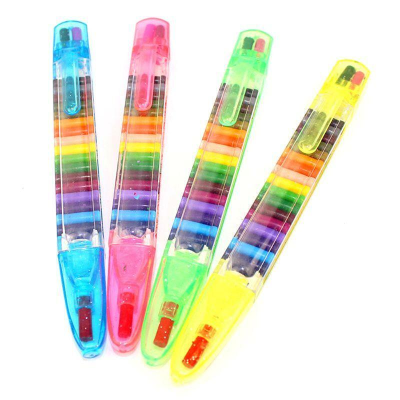 2 Pcs Paint Drawing Crayon Pen 20 Colors Kids DIY Graffiti Pencil Children Art