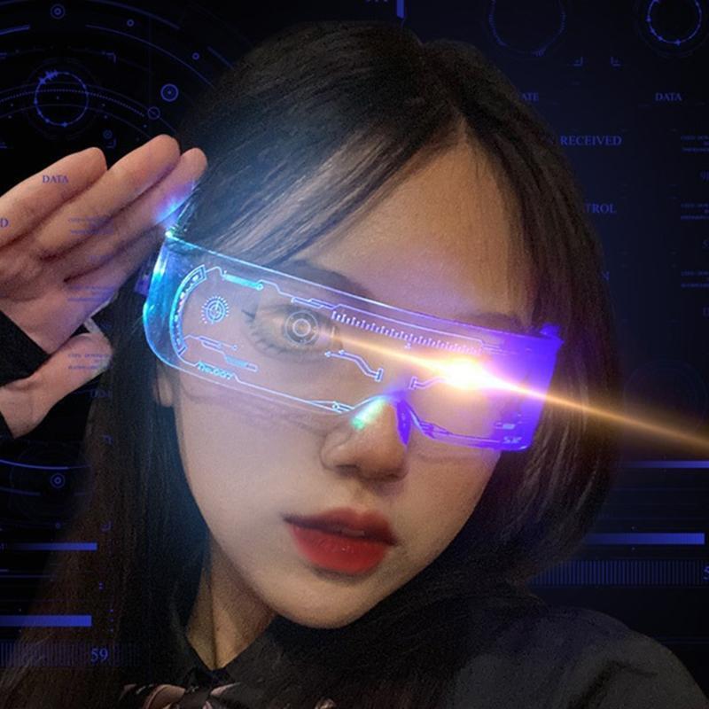Syllable-Light Emitting Electric Glasses Christmas Colorful Eyewear Punk Style