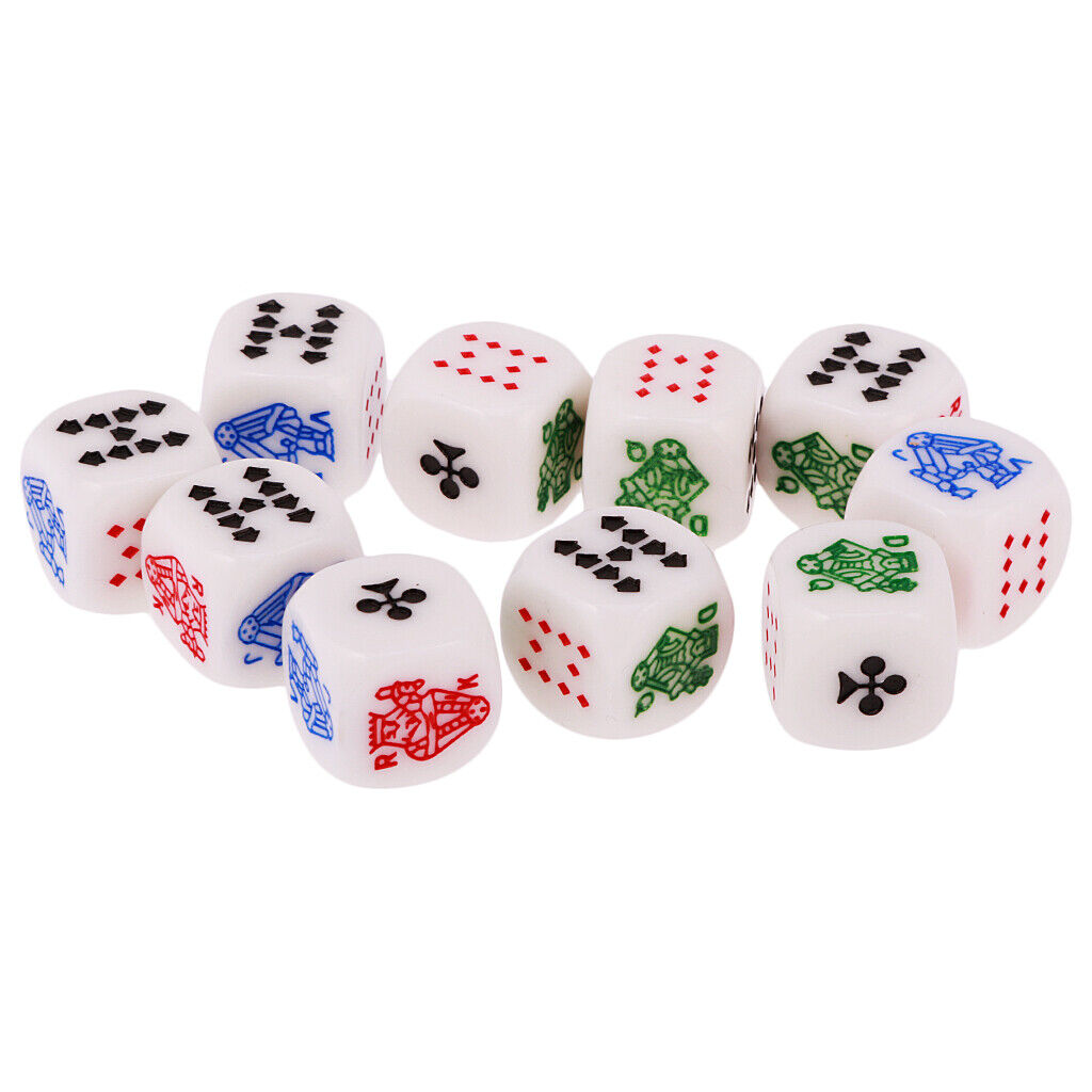 10  16mm 6 Sided  for Poker Favours Board Prop Party Supplies