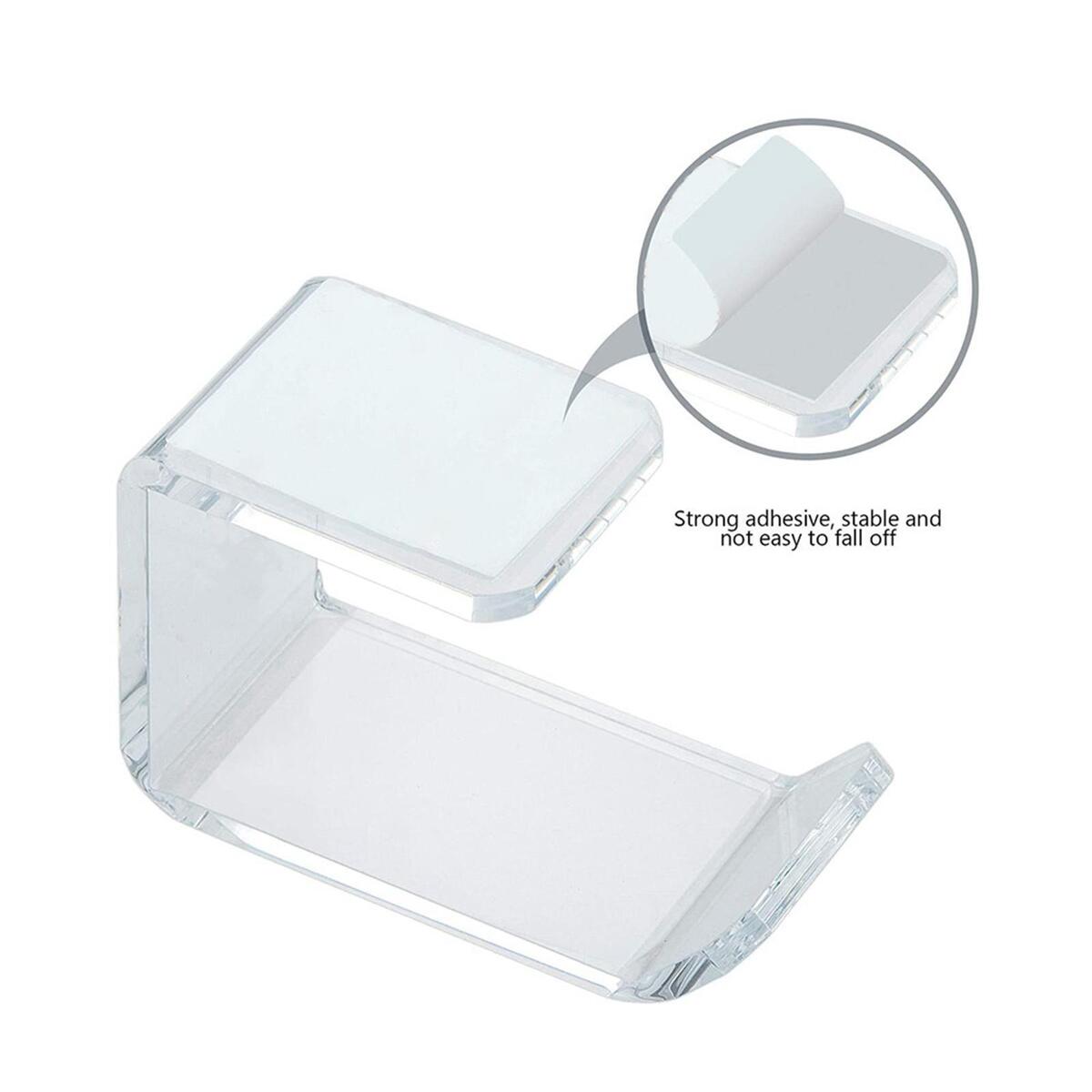 2x Acrylic Headphone Hanger Holder Desk Display Bracket with Adhesive Glues