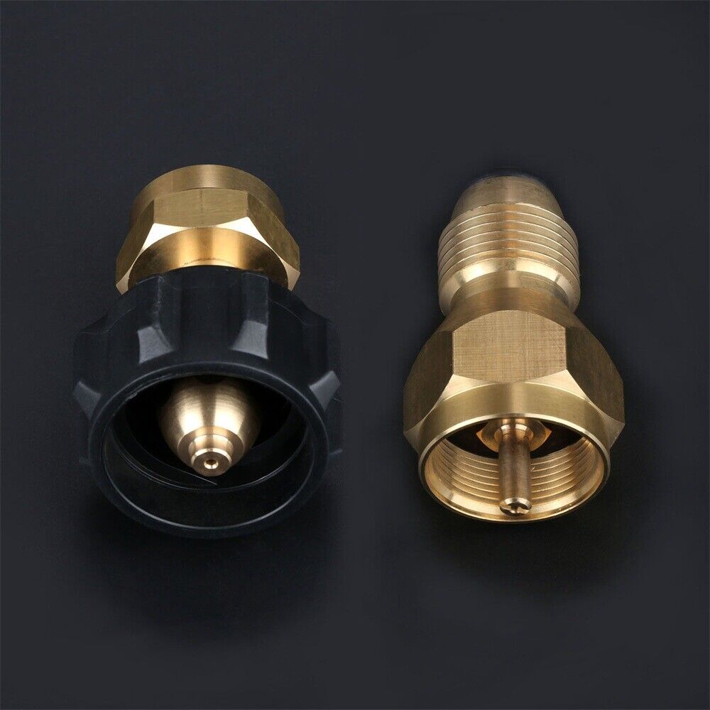 Brass QCC1/POL 1 LB Gas Tank Cylinder Connections Propane Refill Adapter Set
