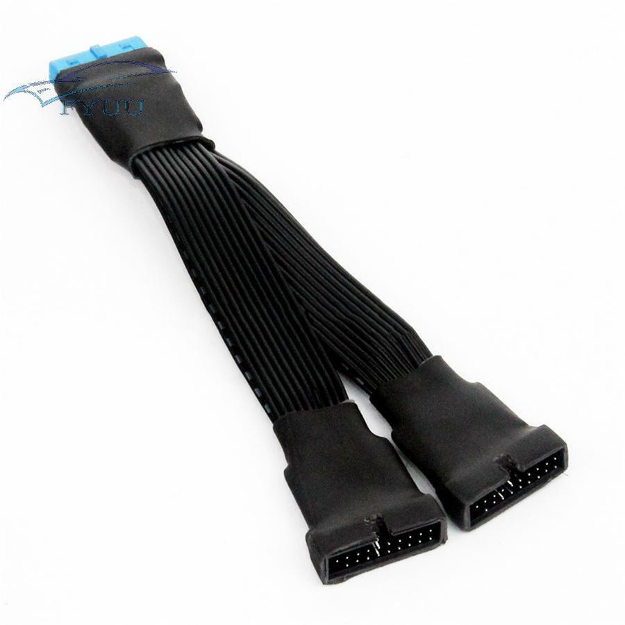 12cm 18AWG 19-Pin to USB 3.0 20-Pin 1 to 2 Motherboard Power Extension Cable New