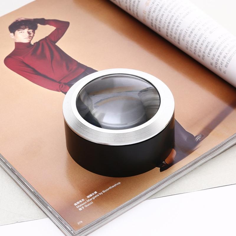 Magnifying Dome Lighted Desktop Magnifier with Bright LED for Reading Books 5X