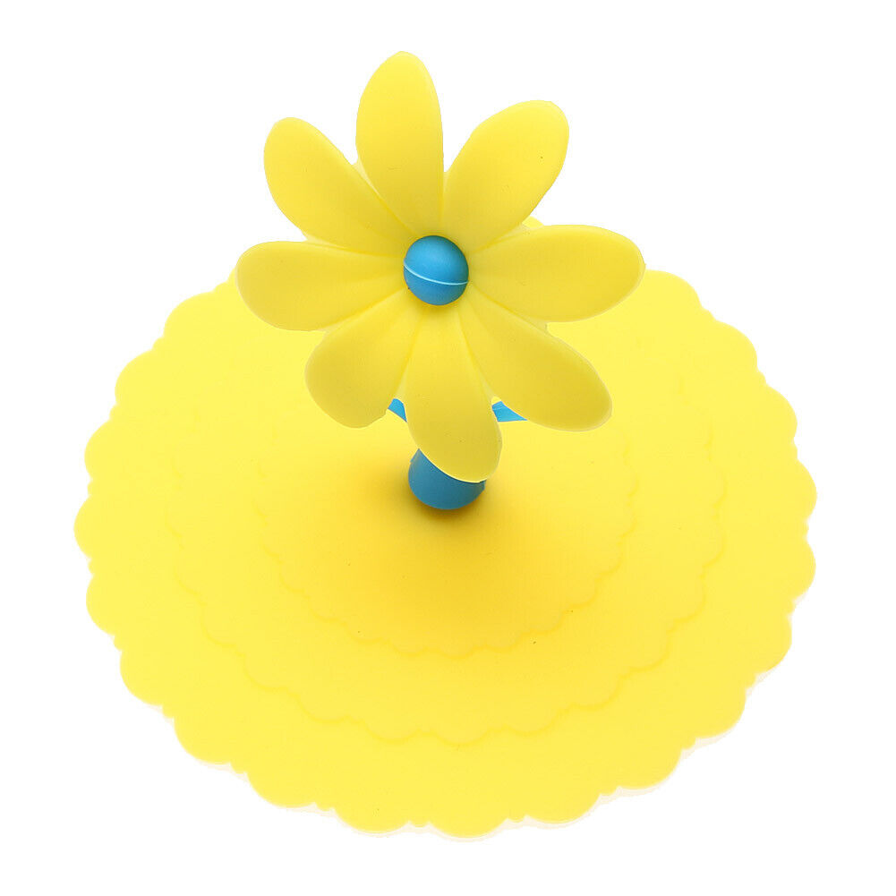 Sunflower Dustproof Reusable Silicone Cup Lid Insulation Cup Cover (Yellow)