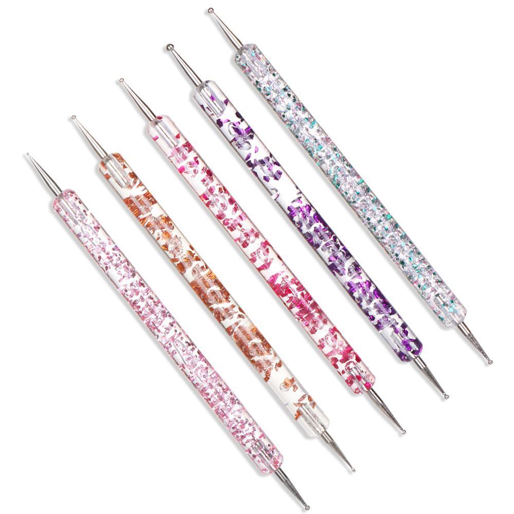 5Pcs Beauty Professional 2 Way DIY Nail Art Dotting Pen Painting Manicure Tools