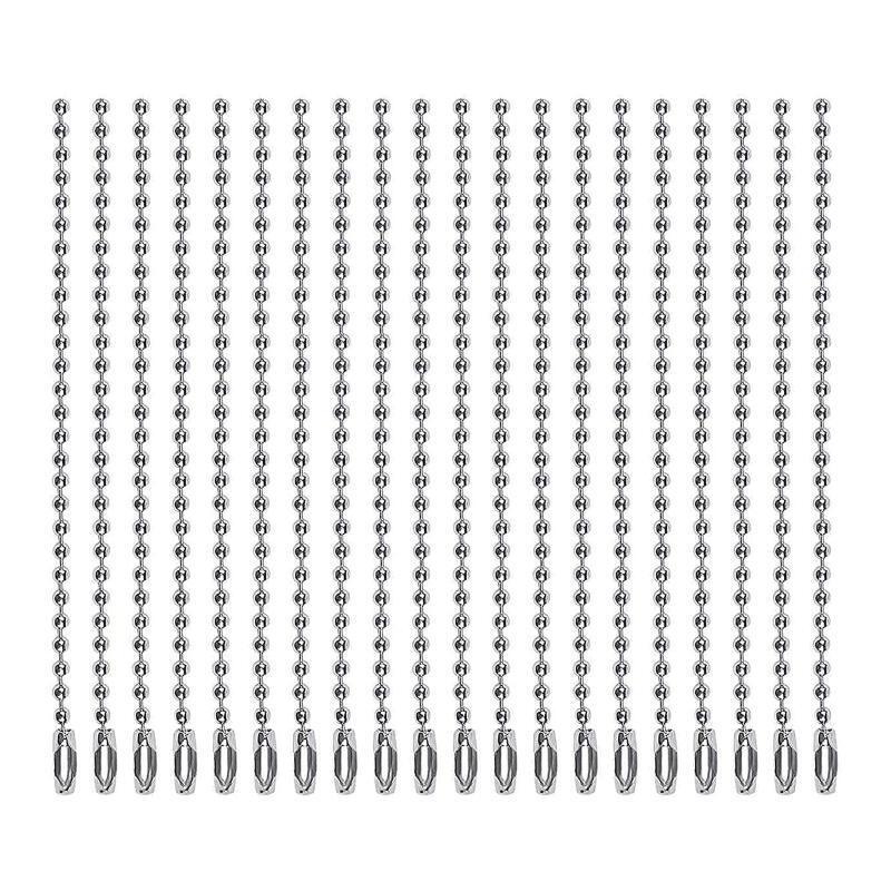 DIY Dog Tag Chain Ball Chain Necklace Chain Bulk 1.5mm Bead Link Beaded Chain