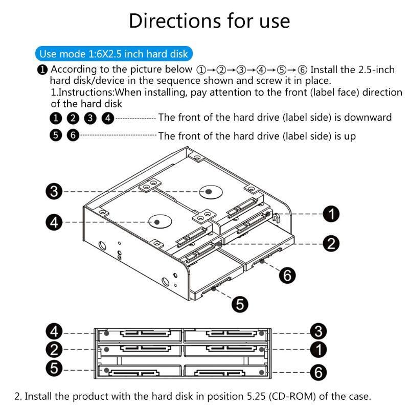 OImaster MR-8802 HDD Cage Rack 5.25 Inch Device for 6 x2.5'' SSD Multi-function