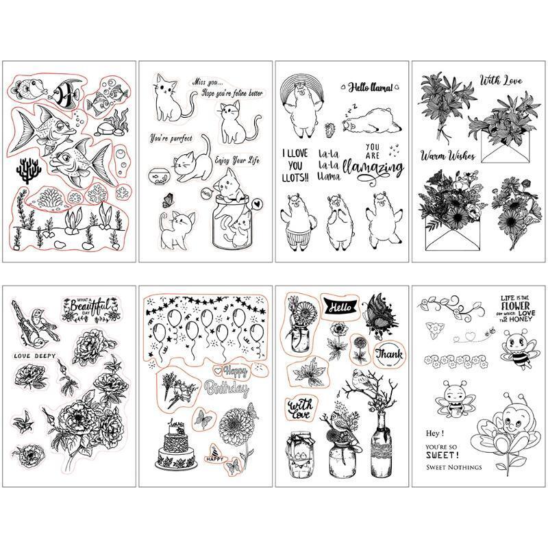 Cute Cat DIY Silicone Clear Stamp Cling Seal Scrapbook Embossing Album Craft