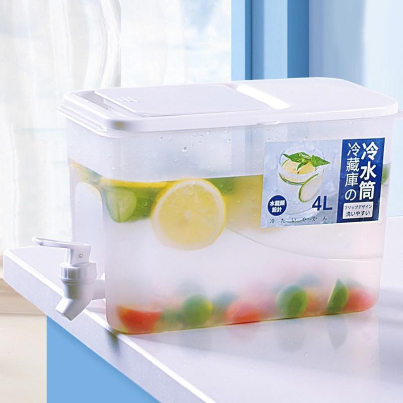 Large Capacity Portable PP Cold Kettle Fruit Teapot Lemonade Bucket PP Material