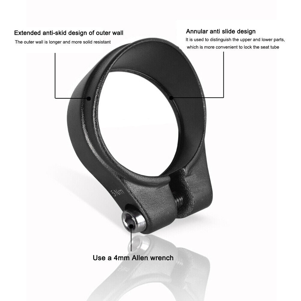34.9mm Bicycle Saddle Seat Tube Clamp MTB Road Bike Seatpost Clamps (Black)