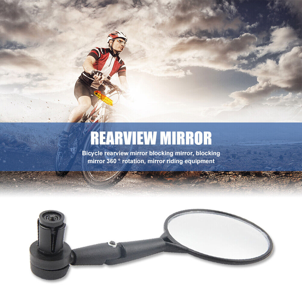 1pc Bicycle Handlebar End Mirrors 360 Rotatable Bike Side Rearview Mirror