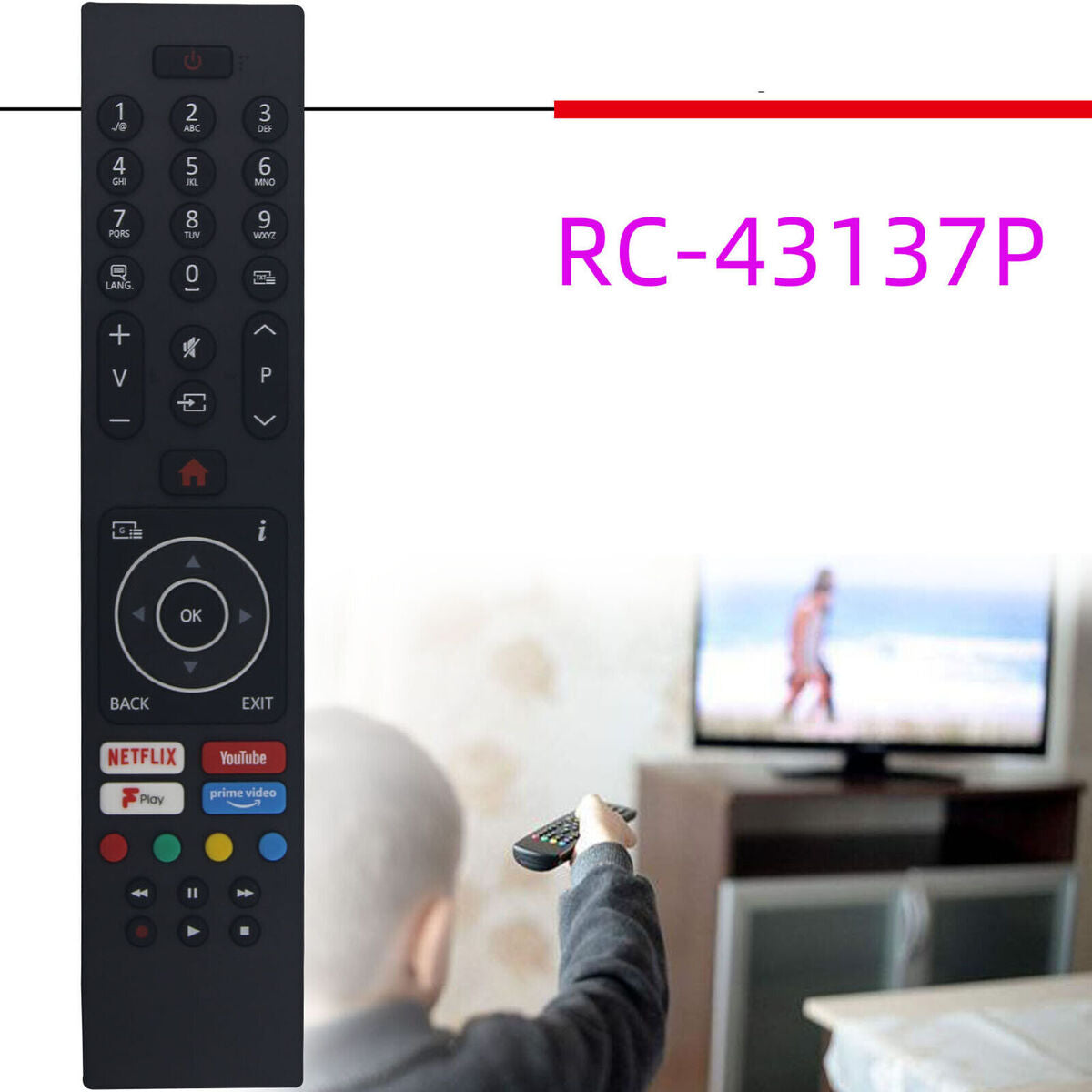 4K TV Remote Control RC43137P RC43135P Controller For Davitu Vestel Bush Hitachi