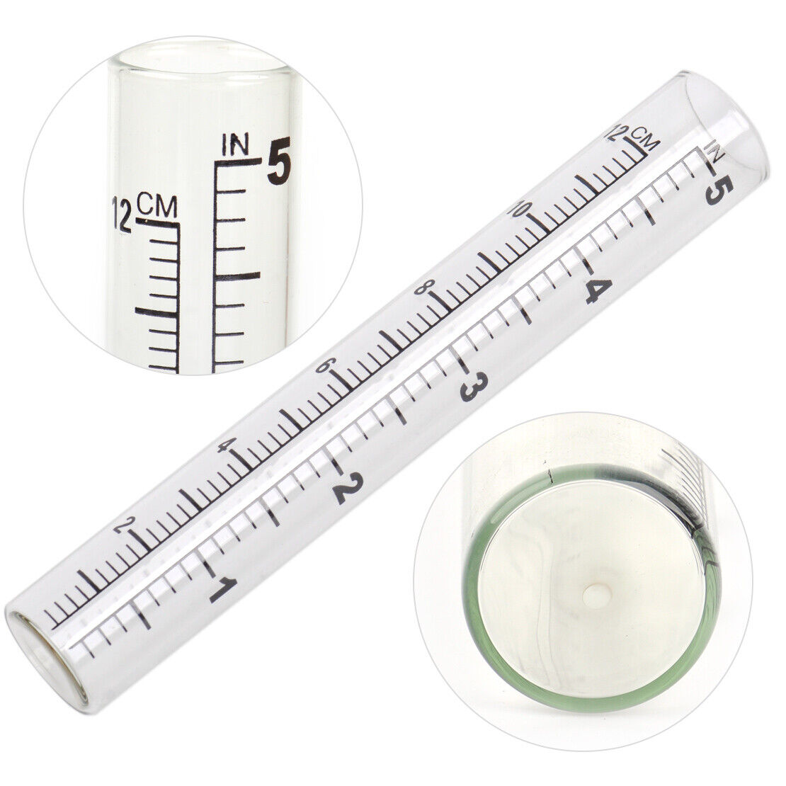 5" Capacity Glass Rain Gauge Tube Rainfall Measure Pipe Outdoor Home Garden Li