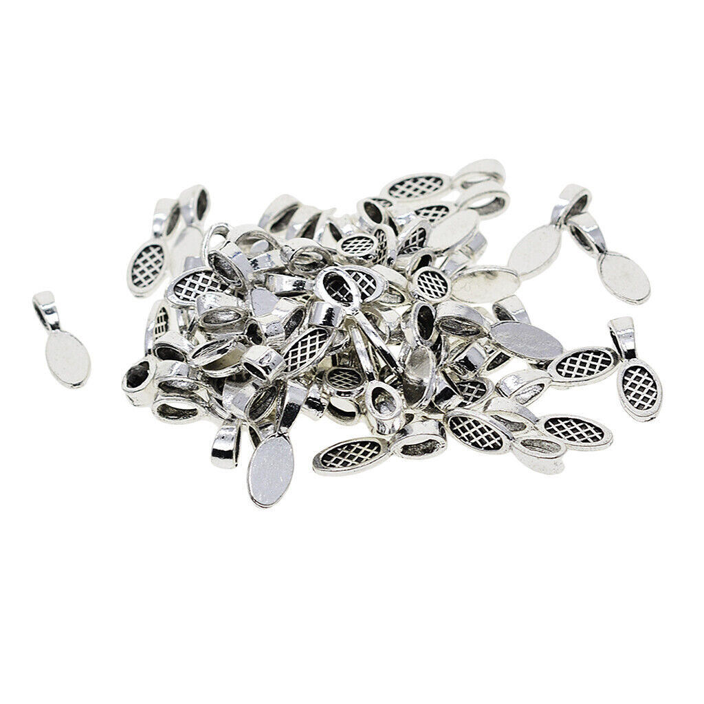 50 Pieces Tibetan   Glue on 27mm Bail Pendant Cabochon DIY Jewelry