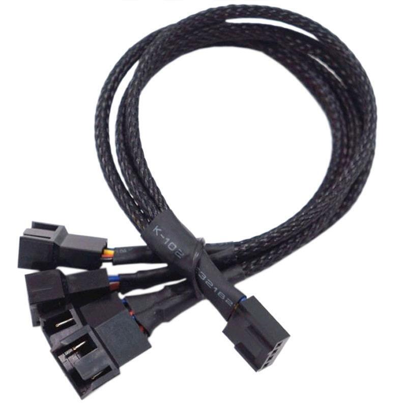 Fans Cable Y Splitter PWM Cable Computer PC Fan Power Extension Line 4-Way 27CM