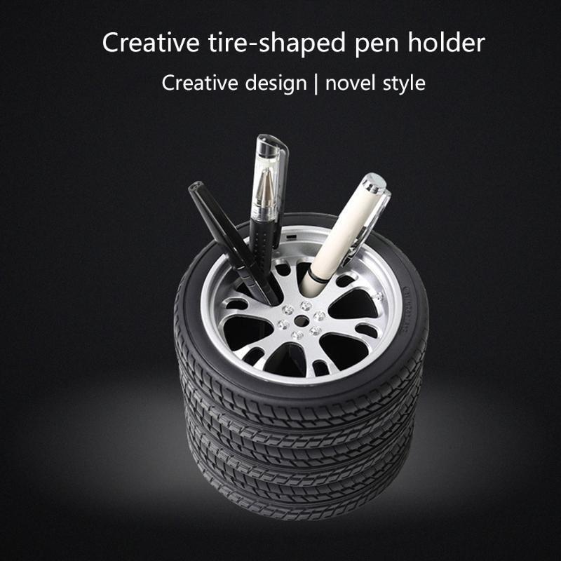 Novelty Tire Pencil Pen Holder Paint Brush Holder Stylish Home Desk Ornemants