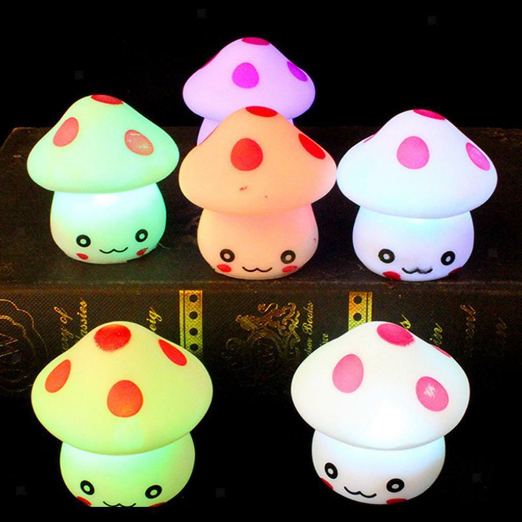 Night Lighting Lamp with Mushroom Shape  Changing Lamp for Decorating
