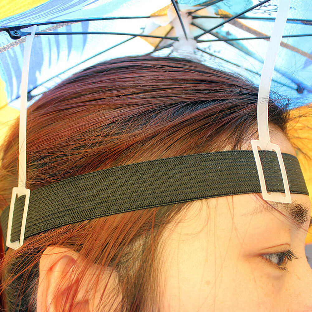 Fishing Umbrella Hat Foldable Outdoor Sun Shade Waterproof Cap (Yellow)