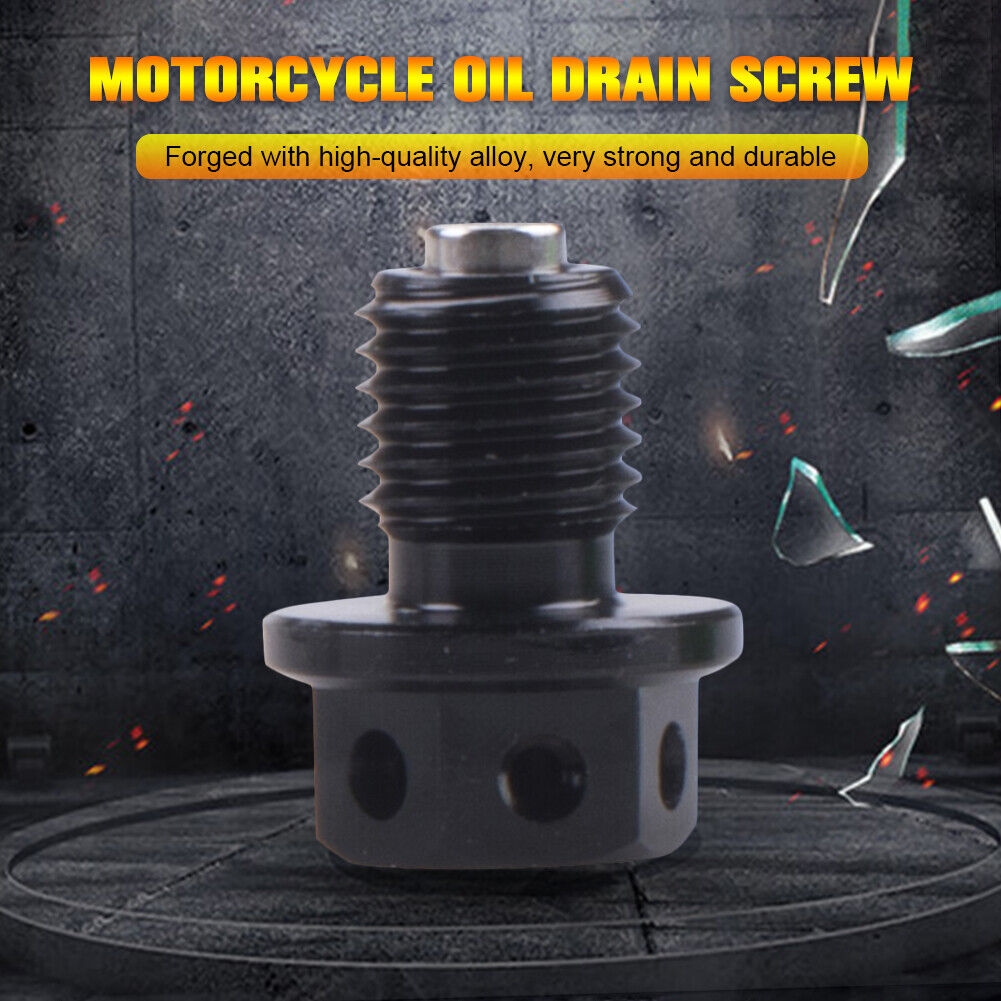 Universal Magnetic Motorbike Oil Drain Screw M12 Motorcycle Plugs (Black)