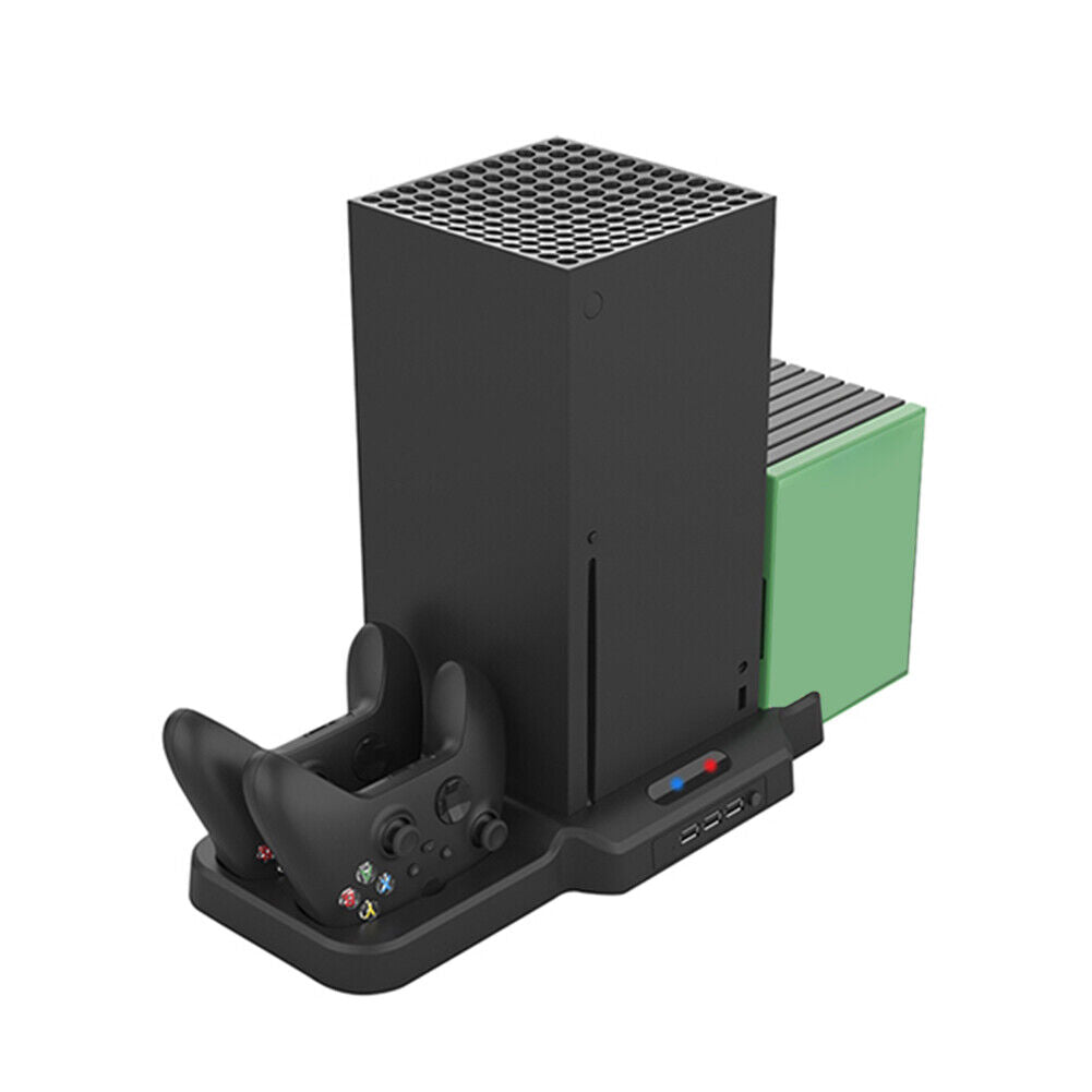 Cooling Stand Controller Charger w/2 Fans 11 Game Slots for Xbox Series S X