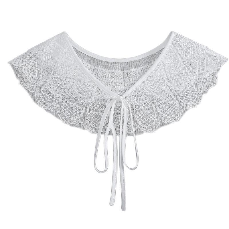 Girl Knotted White Collar with Pastoral Style for Spring Sun-proof Supplies