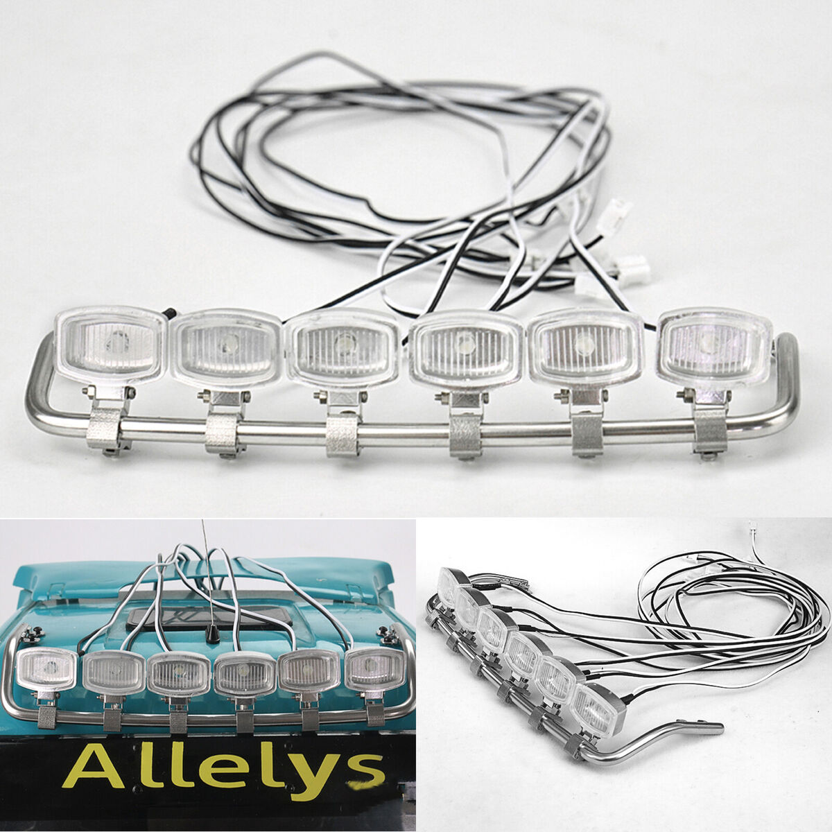 Metal Roof Spotlight LED Lights For 1/14 RC Tamiya Man TGX26.540 Tractor Truck