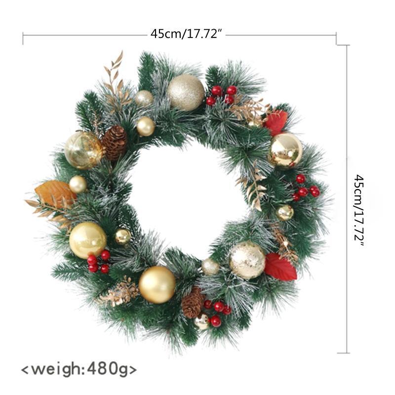 Front Door Wall Decor Xmas Decoration Wreath Xmas Wreath Pendant Flower Garlands