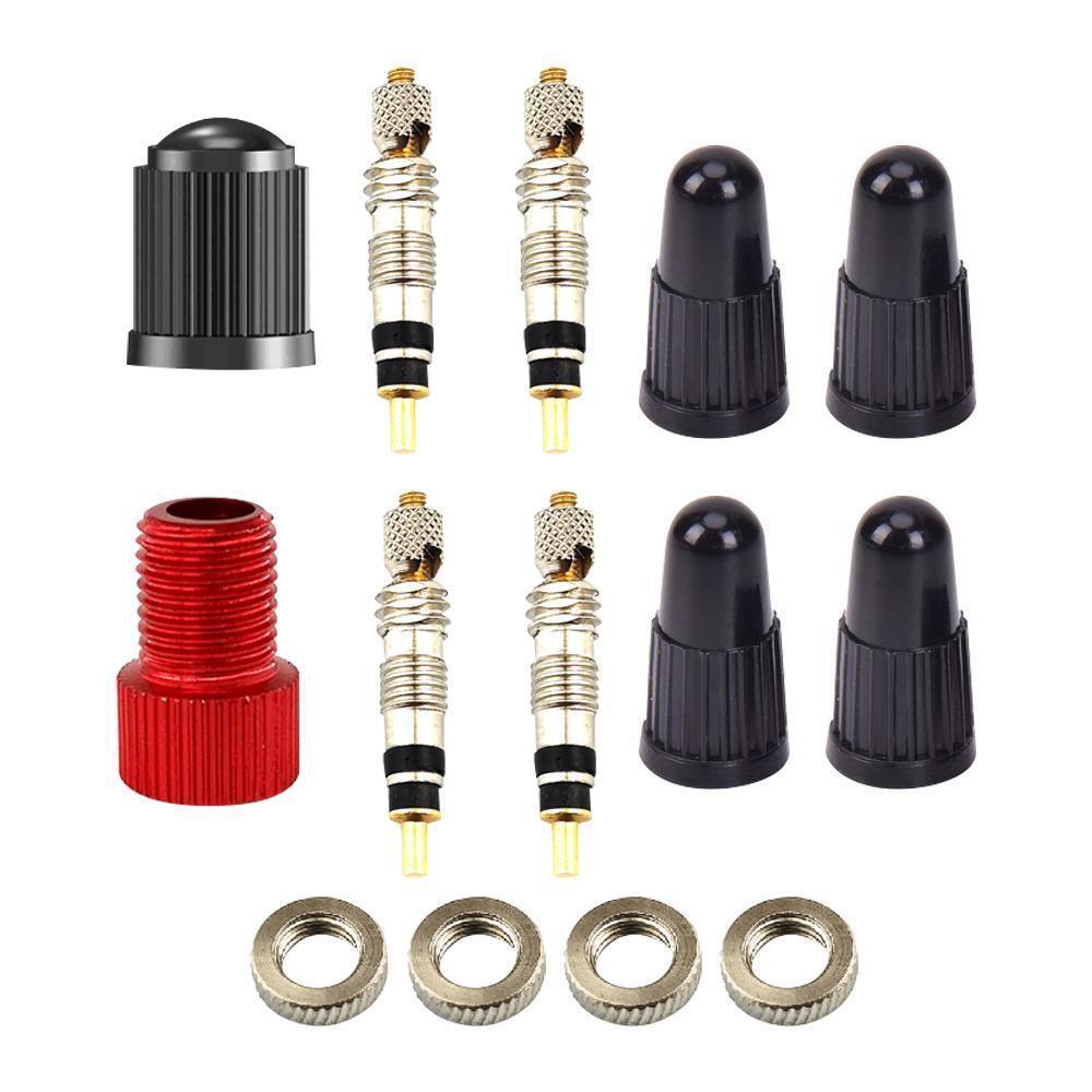 14 Pieces Presta Valve Core Tool Removable Tyre Adapter Kit Fit for Bicycle