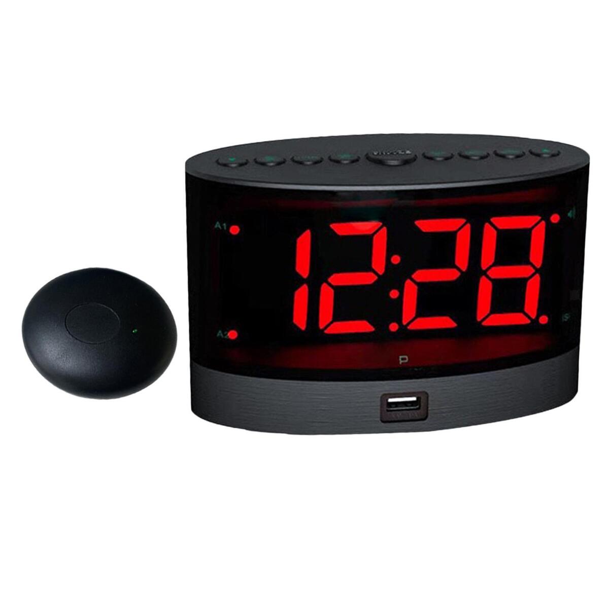 Vibrating Alarm Clock with Bed Shaker Adjustable Dimmer Easy Set for Bedroom