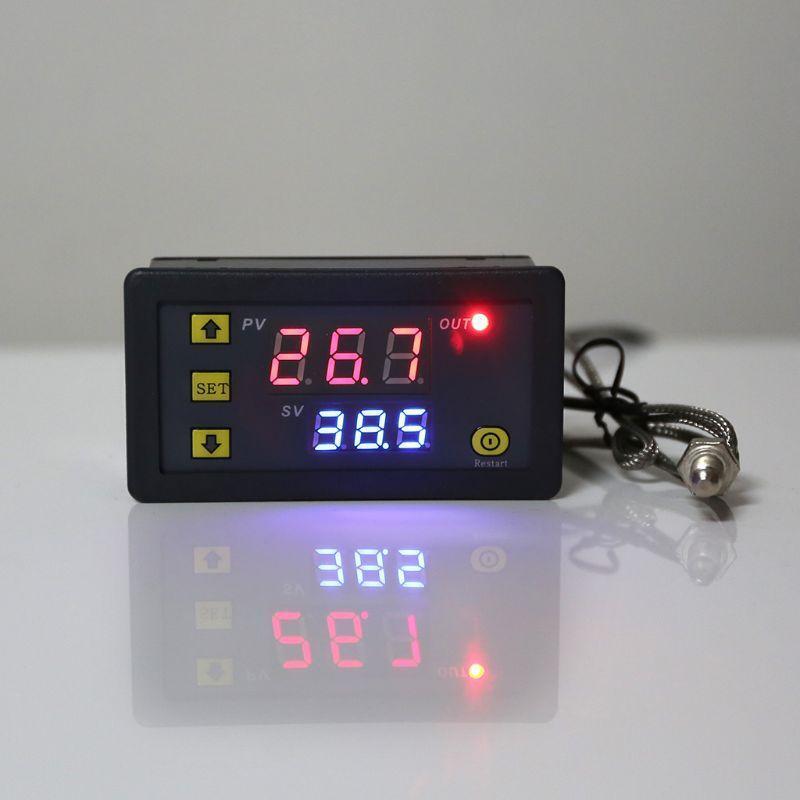 Dual Display Digital Temperature Controller M6 Probe Thermocouple Sensor Switch