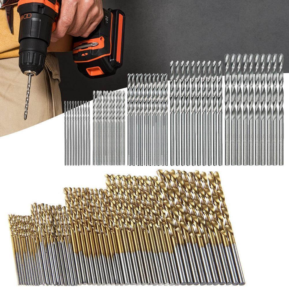 100pcs HSS Twist Drill Woodworking High Speed Steel Drill Bit Set Tools
