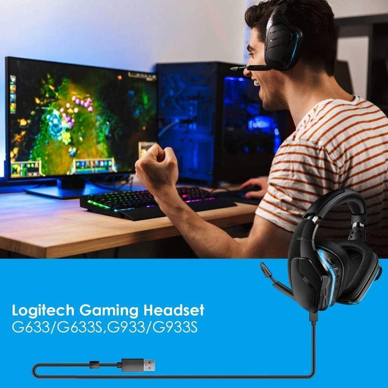 USB Charging Cable Headphone Cable Wire For Logitech G533 G633 G933 Headphone