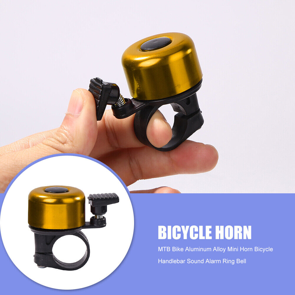 Bike Aluminum Alloy Mini Horn Bicycle Handlebar Alarm Ring Bell (Yellow)