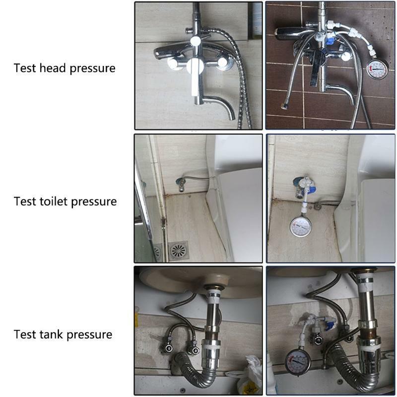 2in1 Water Purifier Tap Pipes Pressure Gauge Test Meter 0-1.6MPA Anti-vibration