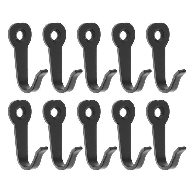 Wrought Iron Black Love Heart Wall Hooks Set of 10 Coat Bag Hat Towel Hanger