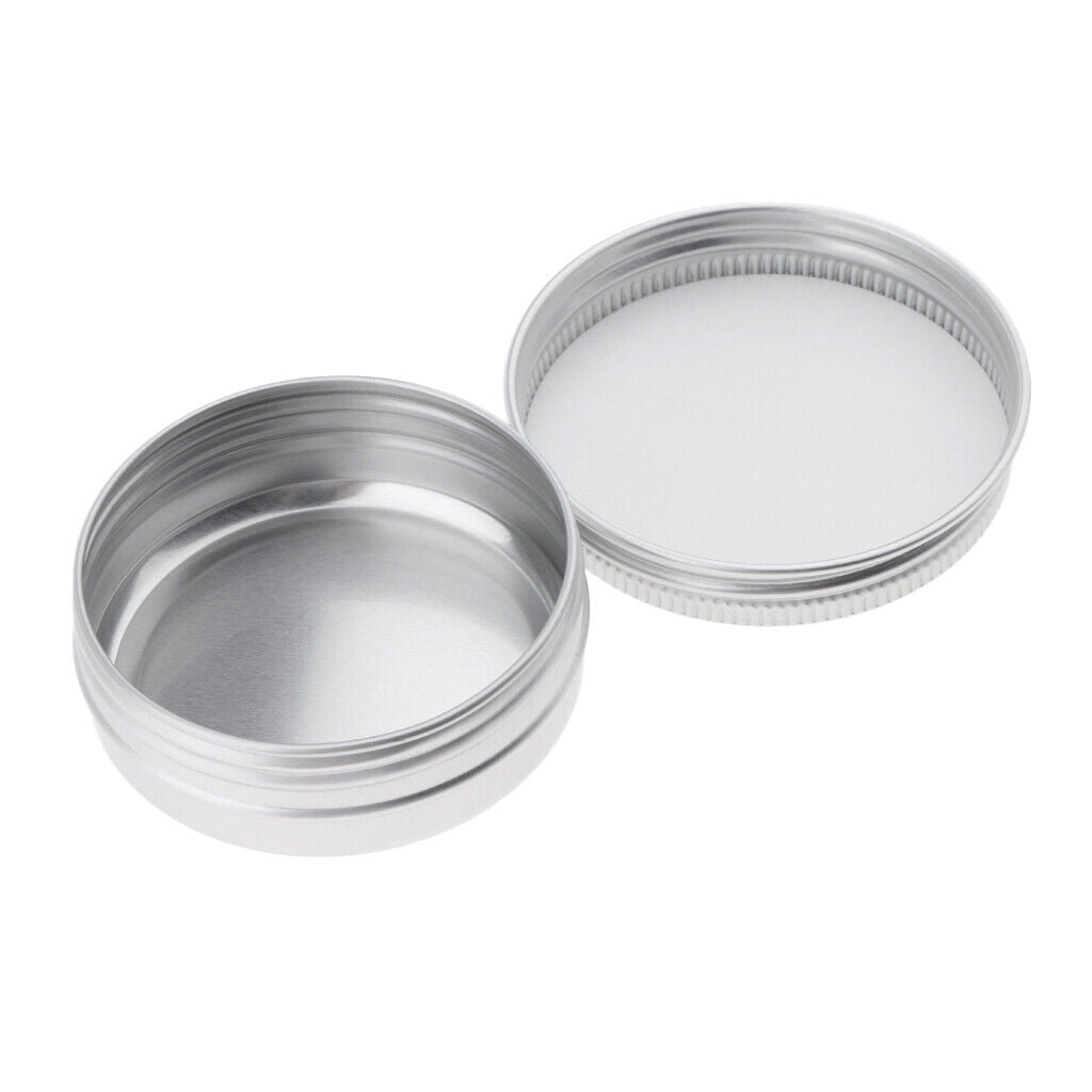 10 Empty Aluminum Tins Cans with Screw Lids Box Container Jar Top Round 40g