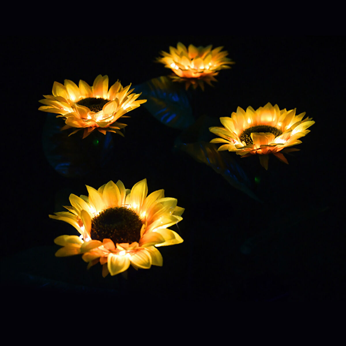 2 Packs Solar Sunflower Lights, Waterproof LED Garden Lamp, for Lawn, Yard