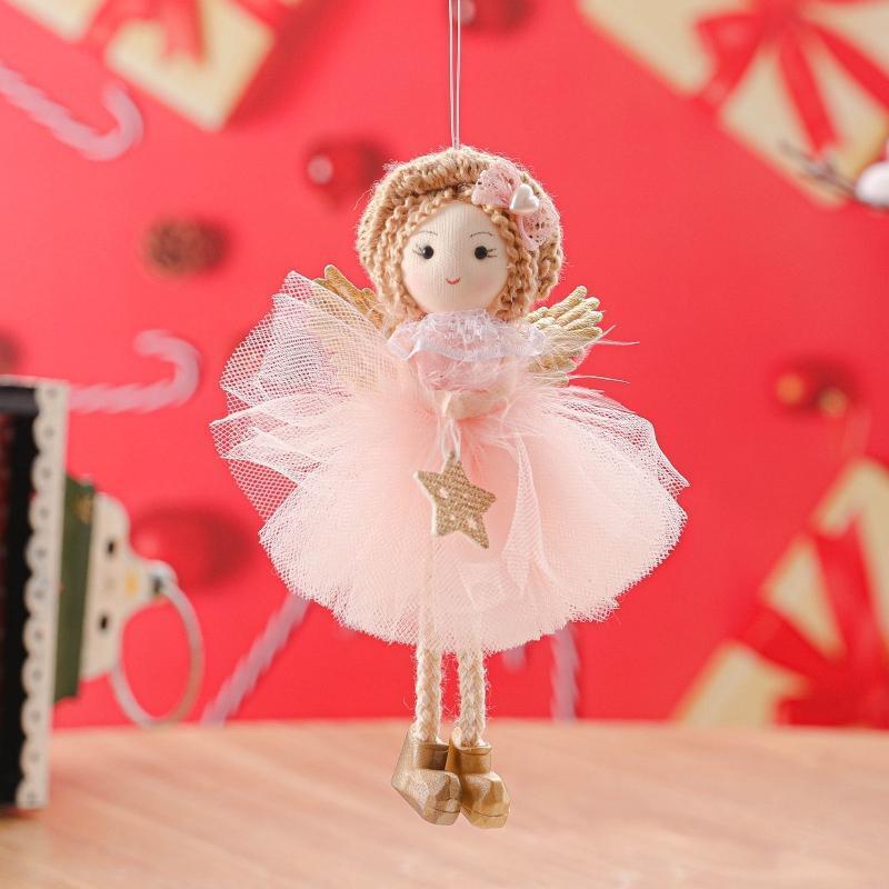 Wearing Hat Angel Christmas Tree Pendant Indoor Outdoor Garden Yard Decor