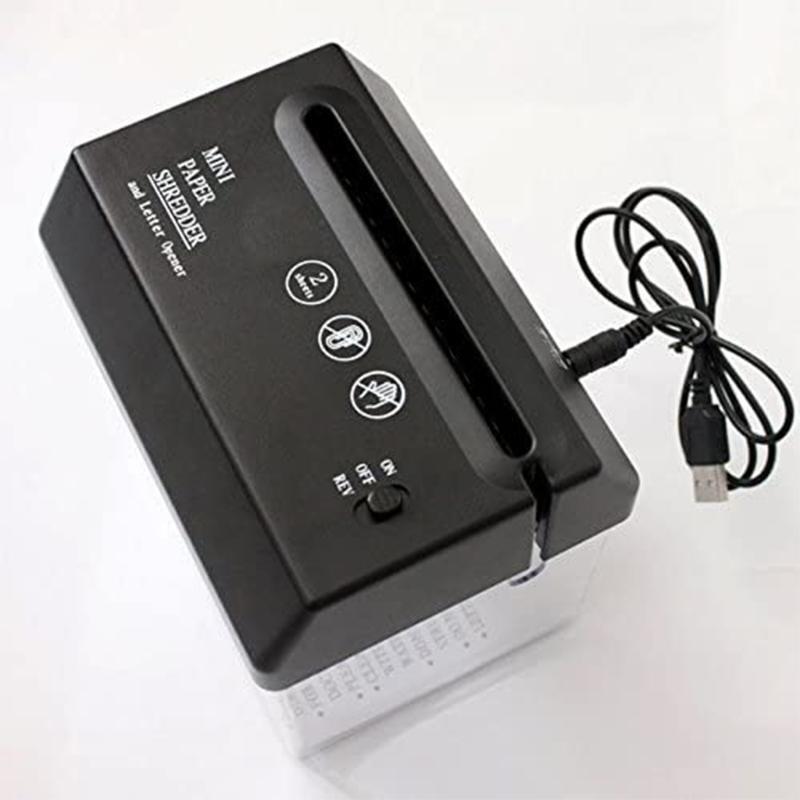 Usb Electric Paper Shredder Mini A6 Portable Invoice Document Paper Smash Tool