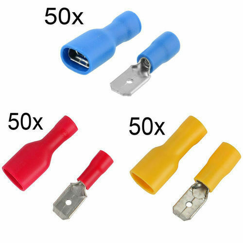 300PCS Red Blue Yellow Insulated Wire Spade Crimp Connector Terminal Male Female