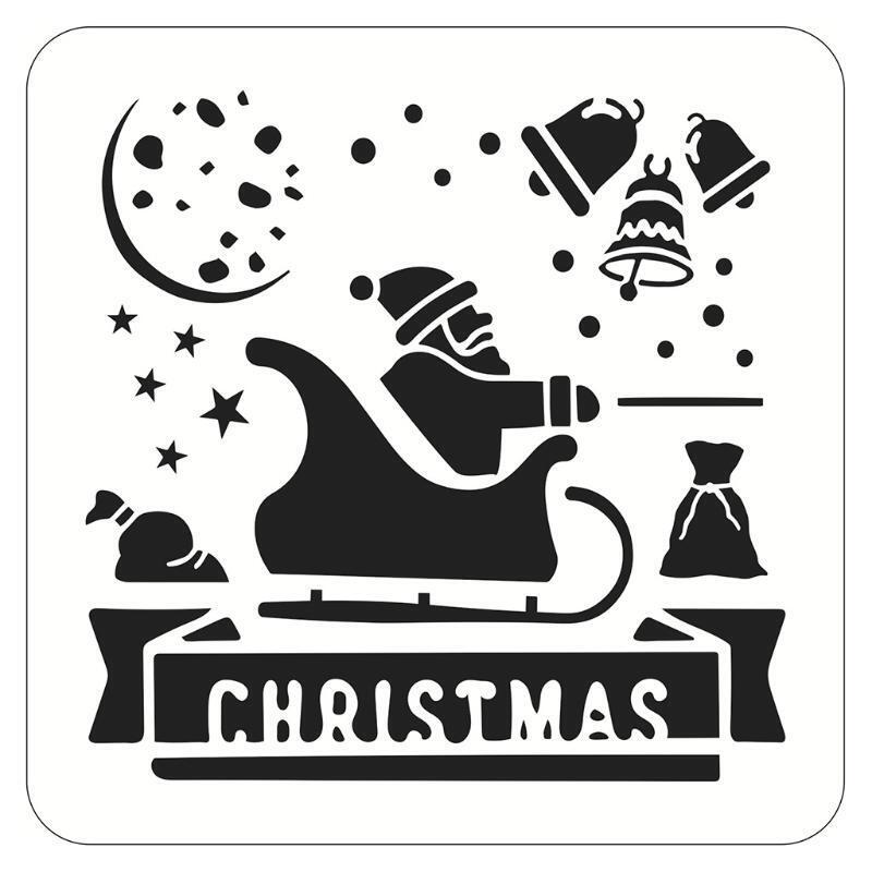 16 Pcs Christmas Stencils Plastic Drawing Templates for Home School Party Decors