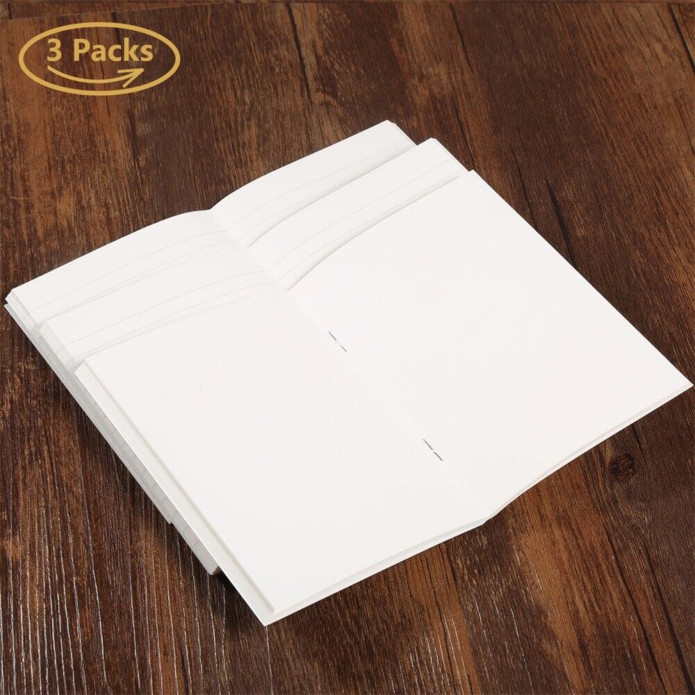 3 Set Blank Paper Refill For Travel Notepad Passport Notebook Diary Journal Memo
